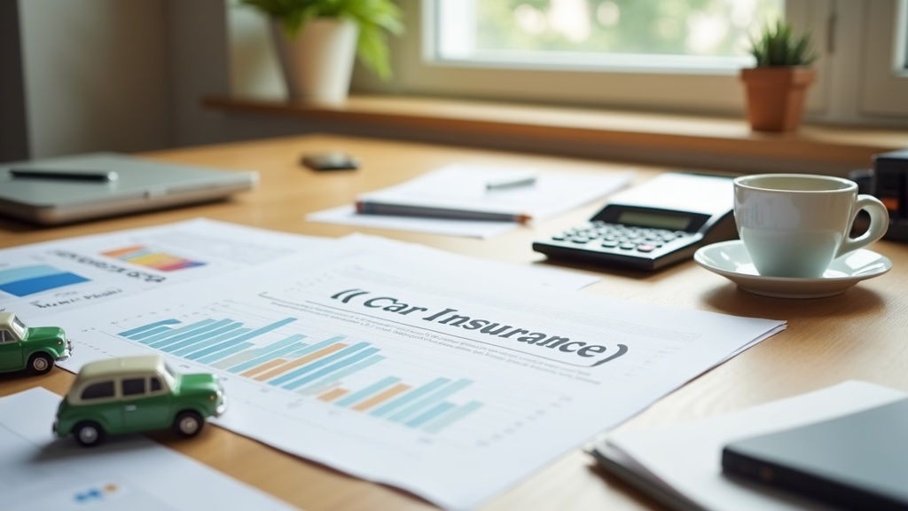 Car insurance decision concept with cars and policy forms
